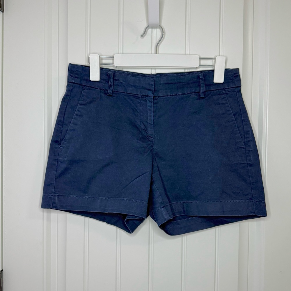 Nautica Women's Navy Blue Twill Shorts with Pockets